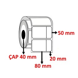 Eko Termal 100 mm x 50 mm ( 80+20 ) Barkod Etiketi ÇAP 40 mm ( 6 Rulo ) 6.000 ADET