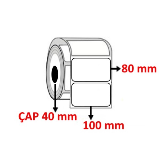 Eko Termal 100 mm x 80 mm  Barkod Etiketi ÇAP 40 mm ( 6 Rulo ) 3.000 ADET