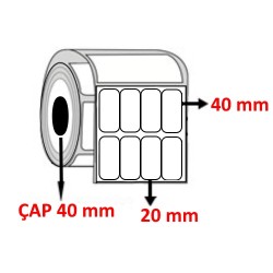 Eko Termal 20 mm x 40 mm YY4 LÜ  Barkod Etiketi ÇAP 40 mm ( 6 Rulo ) 27.600 ADET