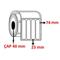 Eko Termal 23 mm x 74 mm YY4 LÜ  Barkod Etiketi ÇAP 40 mm ( 6 Rulo ) 9.000 ADET