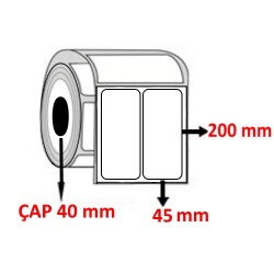 Eko Termal 45 mm x 200 mm YY2 Lİ Barkod Etiketi ÇAP 40 mm ( 6 Rulo ) 3.000 ADET
