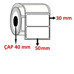 Eko Termal 50 mm x 30 mm Barkod Etiketi ÇAP 40 mm ( 6 Rulo ) 9.000 ADET