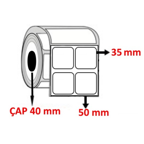 Eko Termal 50 mm x 35mm YY2 Lİ Barkod Etiketi ÇAP 40 mm ( 6 Rulo ) 18.000 ADET