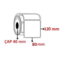 Eko Termal 80 mm x 120 mm Barkod Etiketi ÇAP 40 mm ( 6 Rulo ) 2.400 ADET