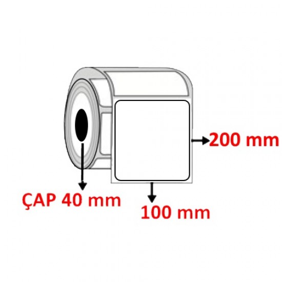 Kuşe 100 mm x 200 mm Barkod Etiketi ÇAP 40 mm ( 6 Rulo ) 1.800 ADET