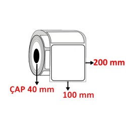 Kuşe 100 mm x 200 mm Barkod Etiketi ÇAP 40 mm ( 6 Rulo ) 1.800 ADET