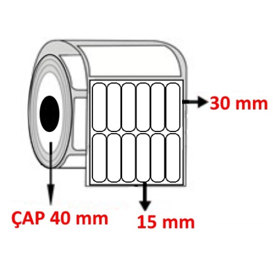 Kuşe 15 mm x 30 mm YY6 LI Barkod Etiketi ÇAP 40 mm ( 6 Rulo ) 54.000 ADET