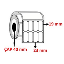Kuşe 23 mm x 19 mm YY4 LÜ  Barkod Etiketi ÇAP 40 mm ( 6 Rulo ) 10.800 ADET