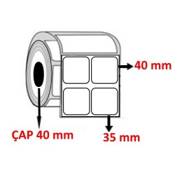 Kuşe 35 mm x 40 mm YY2 Lİ  Barkod Etiketi ÇAP 40 mm ( 6 Rulo ) 18.000 ADET