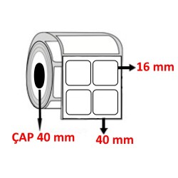 Kuşe 40 mm x 16 mm YY2 Lİ Barkod Etiketi ÇAP 40 mm ( 6 Rulo ) 30.000 ADET