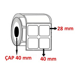 Kuşe 40 mm x 28 mm YY2 Lİ Barkod Etiketi ÇAP 40 mm ( 6 Rulo ) 18.000 ADET