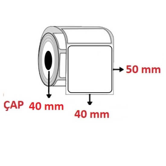 Kuşe 40 mm x 50 mm Barkod Etiketi ÇAP 40 mm ( 6 Rulo ) 6.000  ADET