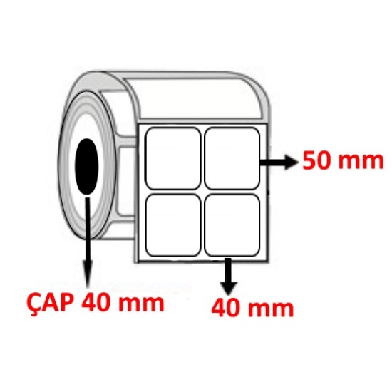 Kuşe 40 mm x 50 mm YY2 Lİ Barkod Etiketi ÇAP 40 mm ( 6 Rulo ) 9.000 ADET
