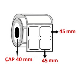 Kuşe 45 mm x 45 mm YY2 Lİ Barkod Etiketi ÇAP 40 mm ( 6 Rulo ) 12.000 ADET