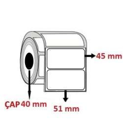 Kuşe 51 mm x 45 mm Barkod Etiketi ÇAP 40 mm ( 6 Rulo ) 6.000 ADET
