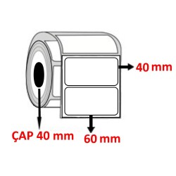 Kuşe 60 mm x 40 mm Barkod Etiketi ÇAP 40 mm ( 6 Rulo ) 7.200 ADET