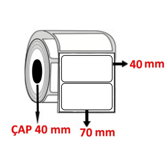Kuşe 70 mm x 40 mm Barkod Etiketi ÇAP 40 mm ( 6 Rulo ) 7.500 ADET