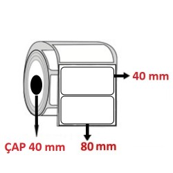Kuşe 80 mm x 40 mm Barkod Etiketi ÇAP 40 mm ( 6 Rulo ) 6.000 ADET