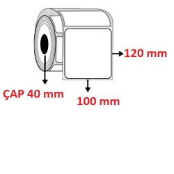 Lamine Termal 100 mm x 120 mm Barkod Etiketi ÇAP 40 mm ( 6 Rulo ) 2.700 ADET