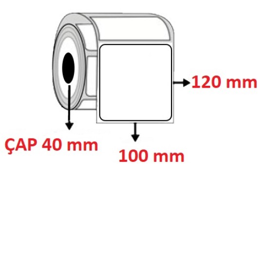 Lamine Termal 100 mm x 120 mm Barkod Etiketi ÇAP 40 mm ( 6 Rulo ) 2.700 ADET