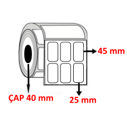 Lamine Termal 25 mm x 45 mm YY3 LÜ  Barkod Etiketi ÇAP 40 mm ( 6 Rulo ) 18.000 ADET