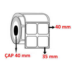 Lamine Termal 35 mm x 40 mm YY2 Lİ  Barkod Etiketi ÇAP 40 mm ( 6 Rulo ) 18.000 ADET