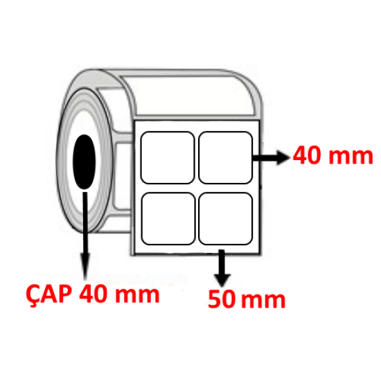 Lamine Termal 50 mm x 40 mm YY2 Lİ Barkod Etiketi ÇAP 40 mm ( 6 Rulo ) 12.000 ADET