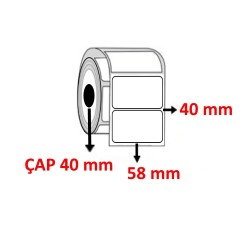 Lamine Termal 58 mm x 40 mm Barkod Etiketi ÇAP 40 mm ( 6 Rulo ) 3.000 ADET