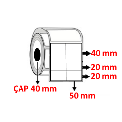 PP OPAK 100 mm x 80 mm ( 50/40+20+20 ) YY2 li Barkod Etiketi ÇAP 40 mm ( 6 Rulo ) 3.000 ADET