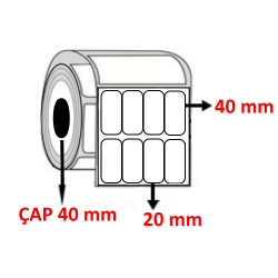 PP OPAK 20 mm x 40 mm YY4 LÜ Barkod Etiketi ÇAP 40 mm ( 6 Rulo ) 27.600 ADET
