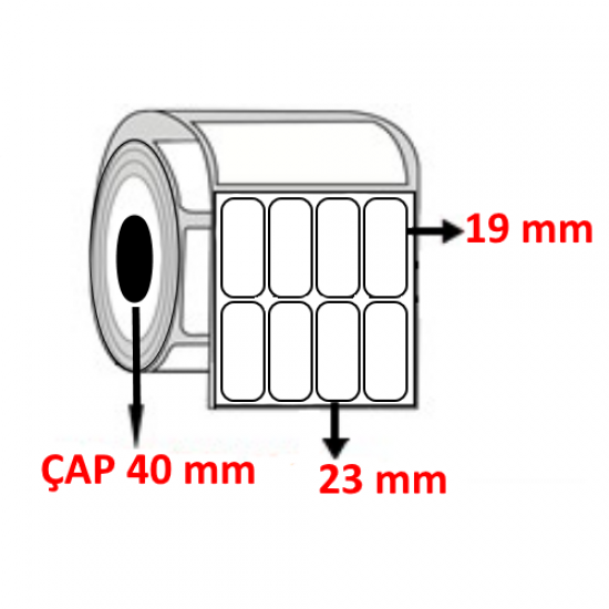 PP OPAK 23 mm x 19 mm YY4 LÜ Barkod Etiketi ÇAP 40 mm ( 6 Rulo ) 10.800 ADET