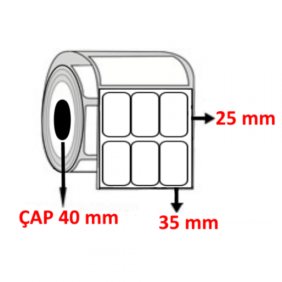 PP OPAK 35 mm x 25 mm YY3 LÜ Barkod Etiketi ÇAP 40 mm ( 6 Rulo ) 36.000 ADET