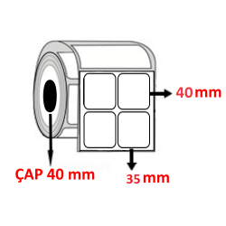 PP OPAK 35 mm x 40 mm YY2 Lİ Barkod Etiketi ÇAP 40 mm ( 6 Rulo ) 18.000 ADET