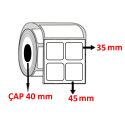 PP OPAK 45 mm x 35 mm YY2 Lİ Barkod Etiketi ÇAP 40 mm ( 6 Rulo ) 12.000  ADET
