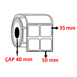 PP OPAK 50 mm x 35 mm YY2 Lİ Barkod Etiketi ÇAP 40 mm ( 6 Rulo ) 18.000 ADET