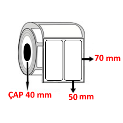 PP OPAK 50 mm x 70 mm YY2 Lİ Barkod Etiketi ÇAP 40 mm ( 6 Rulo ) 6.000  ADET