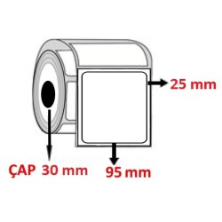 Silver Mat  95 mm x 25 mm Barkod Etiketi ÇAP 40 mm ( 20 Rulo ) 30.000 ADET