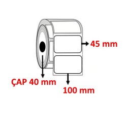 Silver Mat 100 mm x 45 mm Barkod Etiketi ÇAP 40 mm ( 6 Rulo ) 6.000 ADET