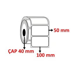 Silver Mat 100 mm x 50 mm Barkod Etiketi ÇAP 40 mm ( 6 Rulo ) 6.000 ADET