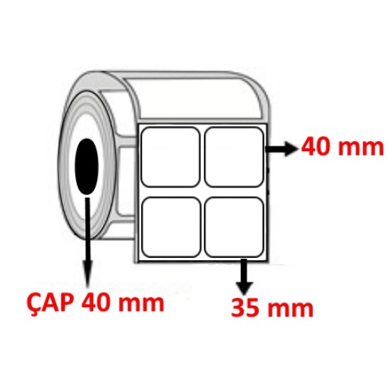 Silver Mat 35 mm x 40 mm YY2 Lİ Barkod Etiketi ÇAP 40 mm ( 6 Rulo ) 18.000 ADET