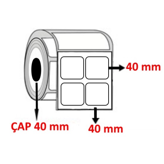 Silver Mat 40 mm x 40 mm YY2 Lİ Barkod Etiketi ÇAP 40 mm ( 6 Rulo ) 12.000 ADET