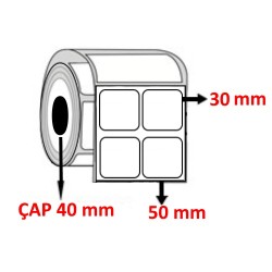 Silver Mat 50 mm x 30 mm YY2 Lİ Barkod Etiketi ÇAP 40 mm ( 6 Rulo ) 18.000 ADET