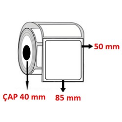 Silver Mat 85 mm x 50 mm Barkod Etiketi ÇAP 40 mm ( 6 Rulo ) 6.000 ADET