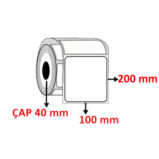 Vellum 100 mm x 200 mm Barkod Etiketi ÇAP 40 mm ( 6 Rulo ) 1.800  ADET