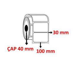 Vellum 100 mm x 30 mm Barkod Etiketi ÇAP 40 mm ( 6 Rulo ) 9.000  ADET