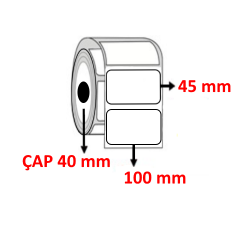 Vellum 100 mm x 45 mm Barkod Etiketi ÇAP 40 mm ( 6 Rulo ) 6.000  ADET