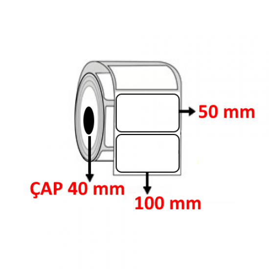 Vellum 100 mm x 50 mm Barkod Etiketi ÇAP 40 mm ( 6 Rulo ) 6.000  ADET