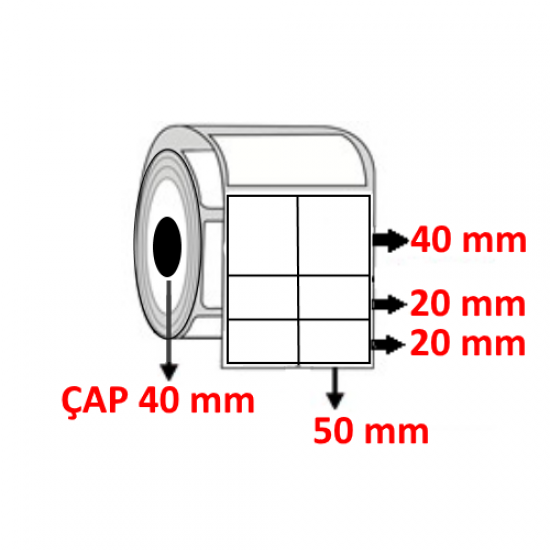 Vellum 100 mm x 80 mm ( 50/40+20+20 ) YY2 li Barkod Etiketi ÇAP 40 mm ( 6 Rulo ) 3.000  ADET