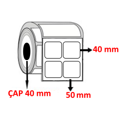 Vellum 50 mm x 40 mm YY2 Lİ Barkod Etiketi ÇAP 40 mm ( 6 Rulo ) 12.000  ADET