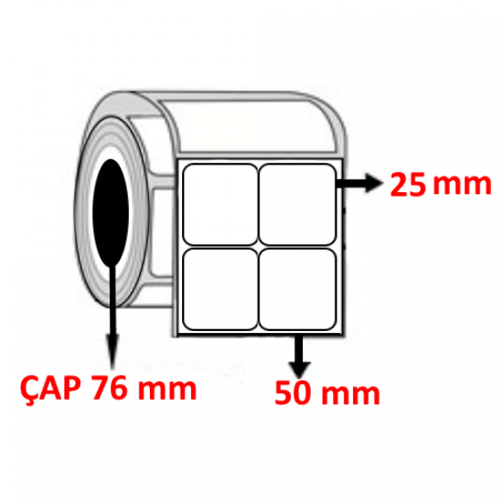 Eko Termal 50 mm x 25 mm YY2 Lİ Barkod Etiketi ÇAP 76 mm ( 6 Rulo ) 60.000  ADET